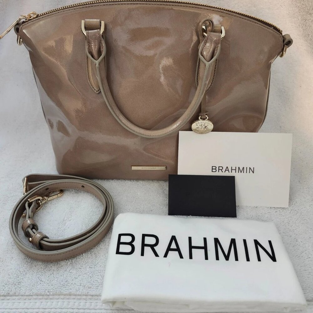 Brahmin Duxbury Satchel Grey Croco Leather NWT w/ Strap